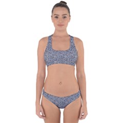 Blue Black Snake Pattern Cross Back Hipster Bikini Set from ArtsNow.com