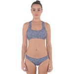Blue Black Snake Pattern Cross Back Hipster Bikini Set