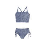 Blue Black Snake Pattern Girls  Tankini Swimsuit