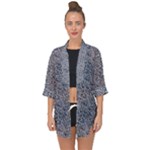 Blue Black Snake Pattern Open Front Chiffon Kimono