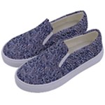 Blue Black Snake Pattern Kids  Canvas Slip Ons