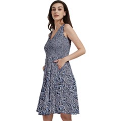 Sleeveless V-Neck Skater Dress with Pockets 