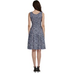 Sleeveless V-Neck Skater Dress with Pockets 