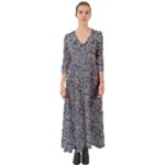 Blue Black Snake Pattern Button Up Boho Maxi Dress
