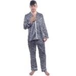 Blue Black Snake Pattern Men s Long Sleeve Satin Pajamas Set