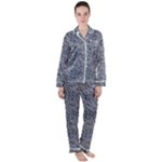Blue Black Snake Pattern Women s Long Sleeve Satin Pajamas Set