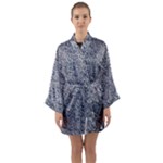 Blue Black Snake Pattern Long Sleeve Satin Kimono