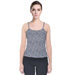 Blue Black Snake Pattern Velvet Spaghetti Strap Top