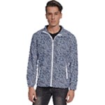 Blue Black Snake Pattern Men s High Neck Windbreaker