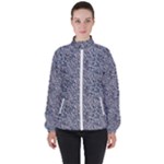Blue Black Snake Pattern Women s High Neck Windbreaker