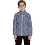 Blue Black Snake Pattern Kids  High Neck Windbreaker