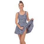 Blue Black Snake Pattern Inside Out Casual Dress