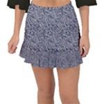 Blue Black Snake Pattern Fishtail Mini Chiffon Skirt