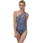 Blue Black Snake Pattern To One Side Swimsuit