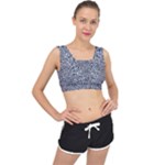 Blue Black Snake Pattern V-Back Sports Bra