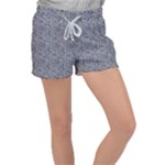 Blue Black Snake Pattern Women s Velour Lounge Shorts
