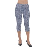 Blue Black Snake Pattern Lightweight Velour Capri Leggings 