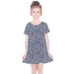 Blue Black Snake Pattern Kids  Simple Cotton Dress