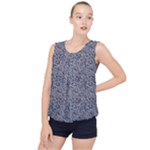 Blue Black Snake Pattern Bubble Hem Chiffon Tank Top