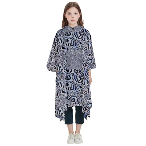 Blue Black Snake Pattern Kids  Hooded Rain Ponchos from ArtsNow.com