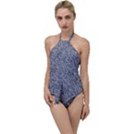 Blue Black Snake Pattern Go with the Flow One Piece Swimsuit