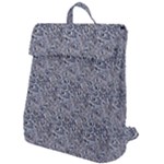 Blue Black Snake Pattern Flap Top Backpack