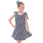 Blue Black Snake Pattern Kids  Tie Up Tunic Dress