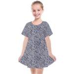 Blue Black Snake Pattern Kids  Smock Dress