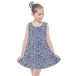 Blue Black Snake Pattern Kids  Summer Dress