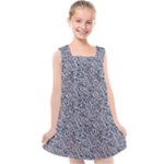 Blue Black Snake Pattern Kids  Cross Back Dress