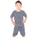 Blue Black Snake Pattern Kids  T-Shirt and Shorts Set