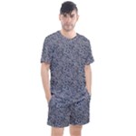 Blue Black Snake Pattern Men s Mesh T-Shirt and Shorts Set