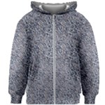 Blue Black Snake Pattern Kids  Zipper Hoodie Without Drawstring