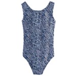 Blue Black Snake Pattern Kids  Cut-Out Back One Piece Swimsuit