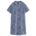 Blue Black Snake Pattern Kids  Boyleg Half Suit Swimwear