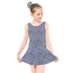 Blue Black Snake Pattern Kids  Skater Dress Swimsuit