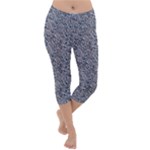 Blue Black Snake Pattern Lightweight Velour Capri Yoga Leggings