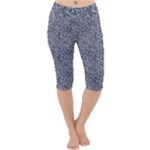 Blue Black Snake Pattern Lightweight Velour Cropped Yoga Leggings