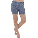 Blue Black Snake Pattern Lightweight Velour Yoga Shorts