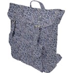 Blue Black Snake Pattern Buckle Up Backpack