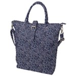 Blue Black Snake Pattern Buckle Top Tote Bag