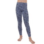 Blue Black Snake Pattern Kids  Lightweight Velour Leggings