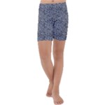 Blue Black Snake Pattern Kids  Lightweight Velour Capri Yoga Leggings