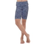 Blue Black Snake Pattern Kids  Lightweight Velour Cropped Yoga Leggings