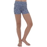 Blue Black Snake Pattern Kids  Lightweight Velour Yoga Shorts
