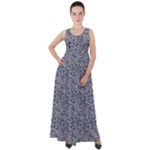 Blue Black Snake Pattern Empire Waist Velour Maxi Dress