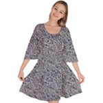Blue Black Snake Pattern Velour Kimono Dress