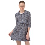 Blue Black Snake Pattern Mini Skater Shirt Dress