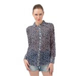 Blue Black Snake Pattern Long Sleeve Chiffon Shirt