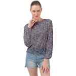 Blue Black Snake Pattern Banded Bottom Chiffon Top